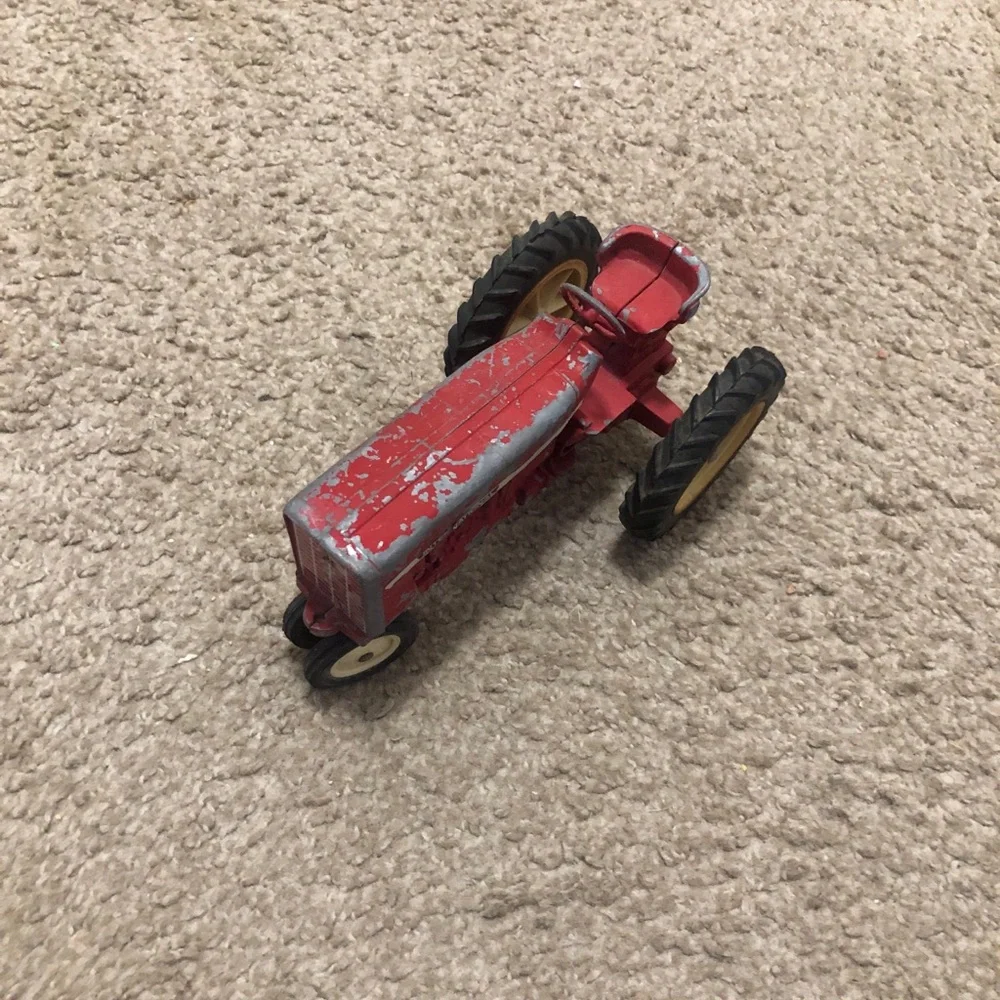 Red Toy Tractor Kids Vehicle - Vintage Style1970